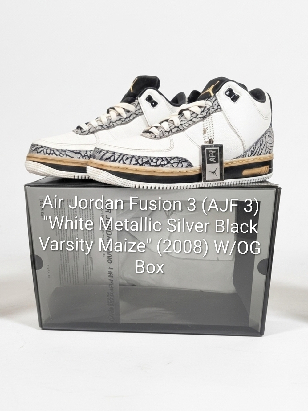 Air Jordan Fusion 3 (AJF 3) 'White Black Varsity Maze' (2008) M8/W9.5 EUC W/BOX